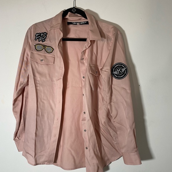 Karl Lagerfeld Tops - Karl Lagerfeld Pink Patchwork Blouse
